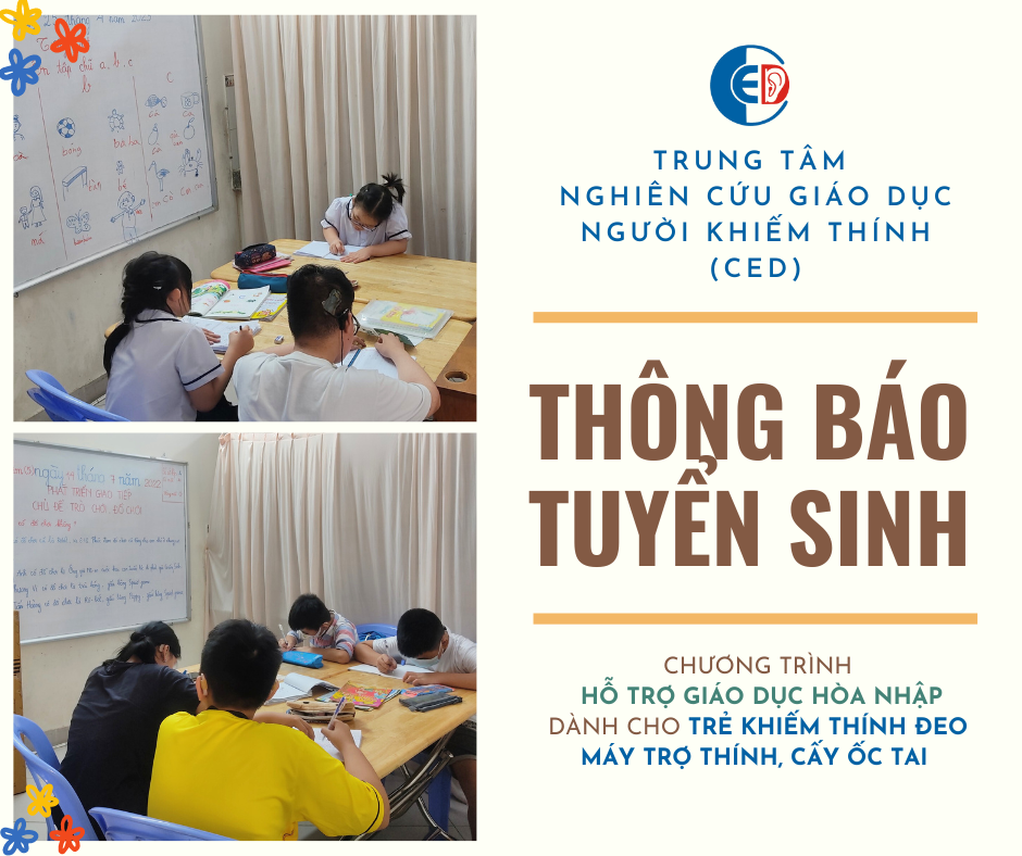 THÔNG BÁO TUYỂN SINH CHƯƠNG TRÌNH HỖ TRỢ GIÁO DỤC HÒA NHẬP